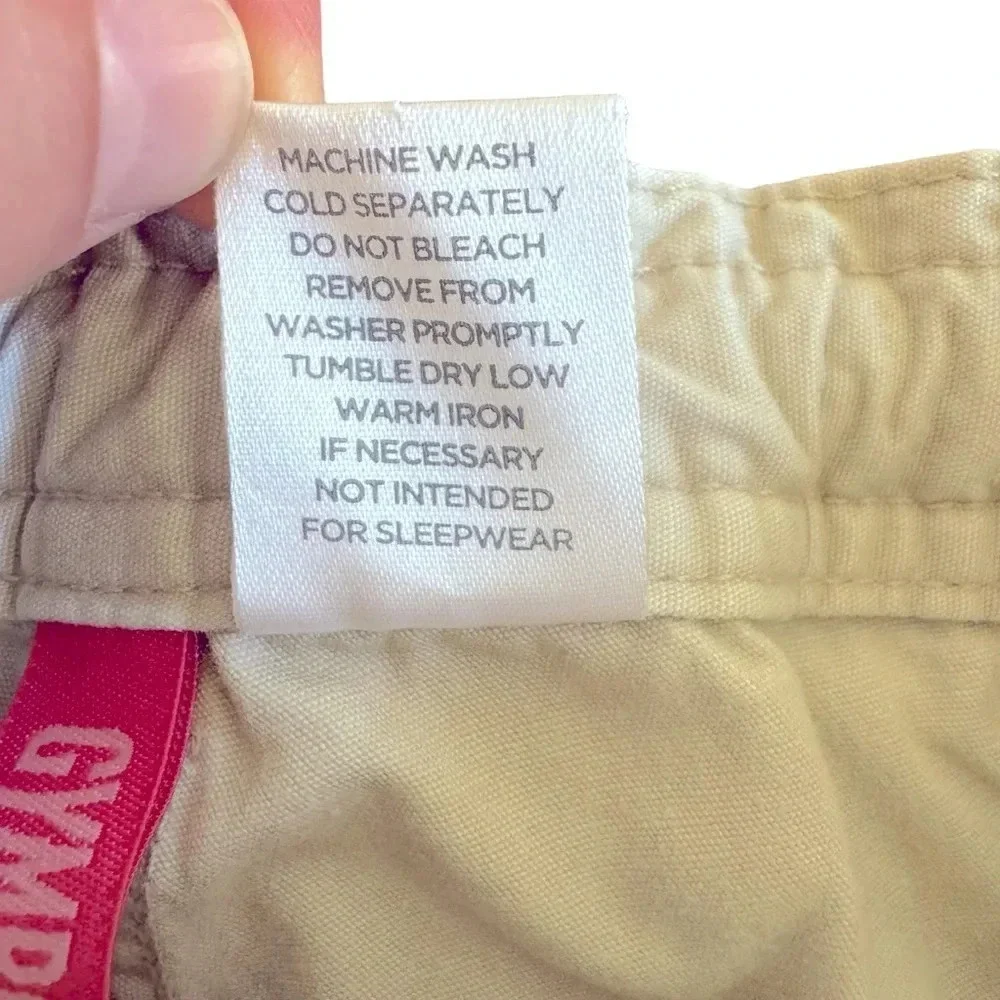 Y2K Gymboree Cargo Pants Beige Adjustable Waist Pockets Girls size 9